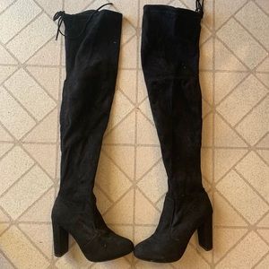 Black Thigh High Boots